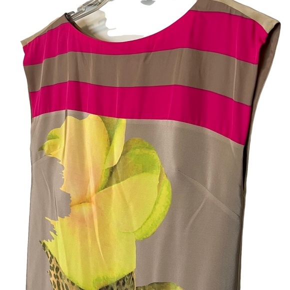 Tibi 100% Silk Floral Print Multicolor Mini Shift Dress 6 - Picture 6 of 16